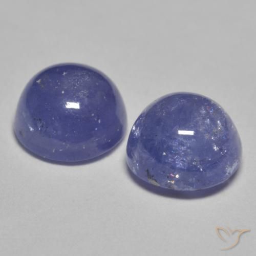 Gemas de tanzanita azul natural de 2,46 ct, corte redondo, translúcido