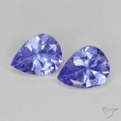 Gemas de tanzanita azul natural de 0,63 ct, en forma de pera, VS
