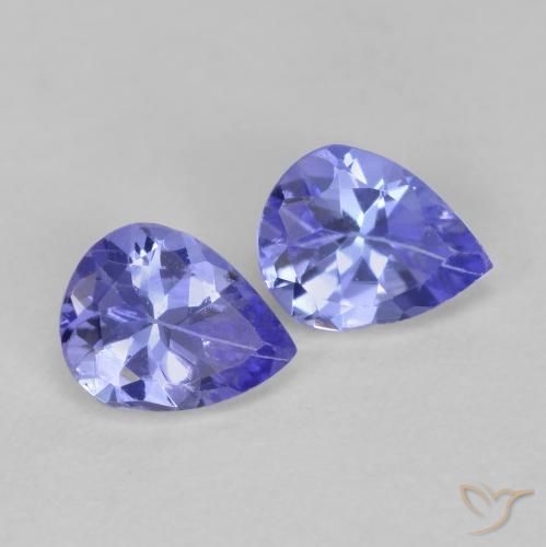 Gemas de tanzanita azul natural de 0,63 ct, en forma de pera, VS