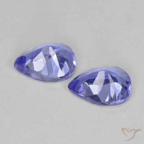 Gemas de tanzanita azul natural de 0,63 ct, en forma de pera, VS