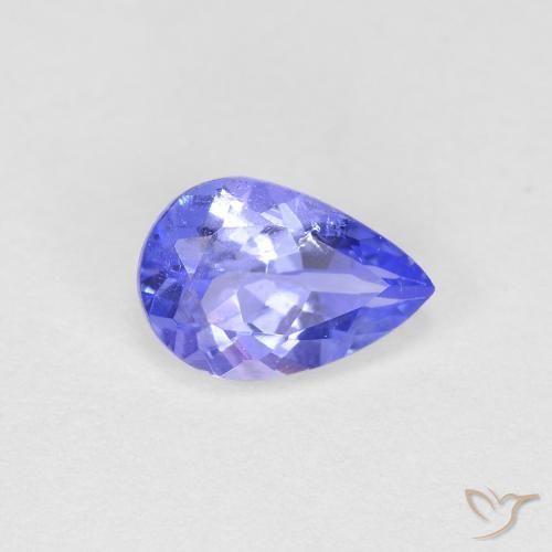 Tanzanita Azul medio natural de 0.48 ct, En forma de pera, VS