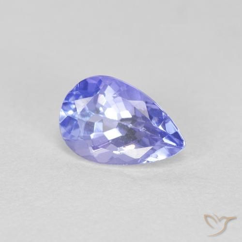Tanzanita Azul medio natural de 0.46 ct, En forma de pera, VVS-VS