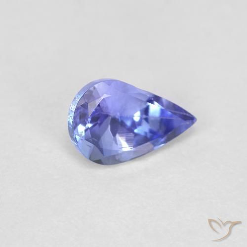 Tanzanita Azul violeta intenso natural de 0.42 ct, En forma de pera, VVS-VS
