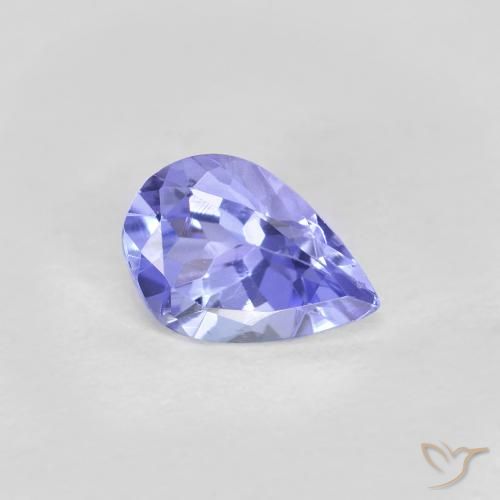 Tanzanita Azul violeta intenso natural de 0.40 ct, En forma de pera, VVS-VS
