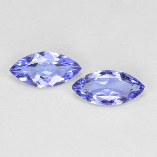 Gemas de tanzanita Azul violeta intenso natural de 0.66 ct, Marquesa, VVS-VS