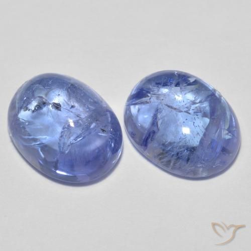 Gemas de Tanzanita Azul púrpura claro natural de 3.64 ct, Ovalada, Transparente