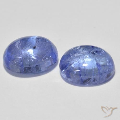 Gemas de Tanzanita Azul púrpura claro natural de 3.64 ct, Ovalada, Transparente