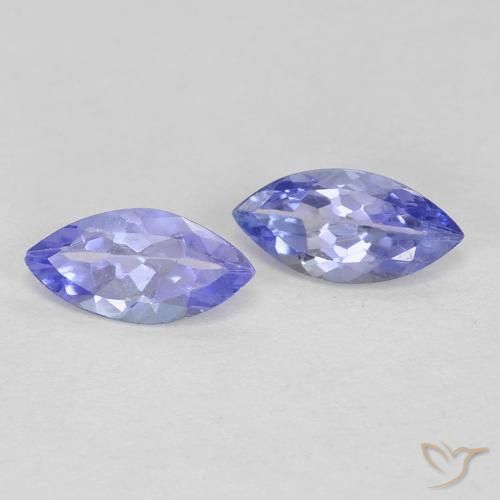 Gemas de Tanzanita Azul violeta intenso natural de 0.66 ct, Marquesa, VVS-VS