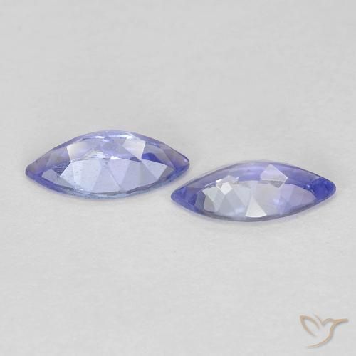 Gemas de Tanzanita Azul violeta intenso natural de 0.66 ct, Marquesa, VVS-VS