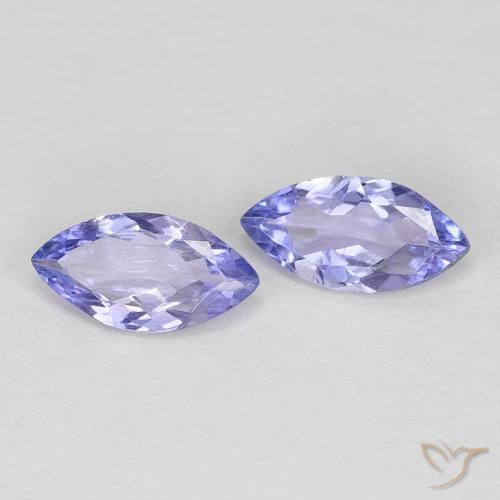 Gemas de Tanzanita Violeta claro natural de 0.64 ct, Marquesa, VVS-VS