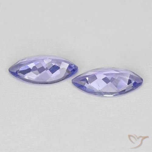 Gemas de Tanzanita Violeta claro natural de 0.64 ct, Marquesa, VVS-VS