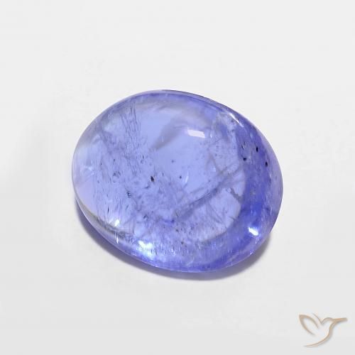 Tanzanita Azul violeta intenso natural de 3.42 ct, Ovalada, Transparente