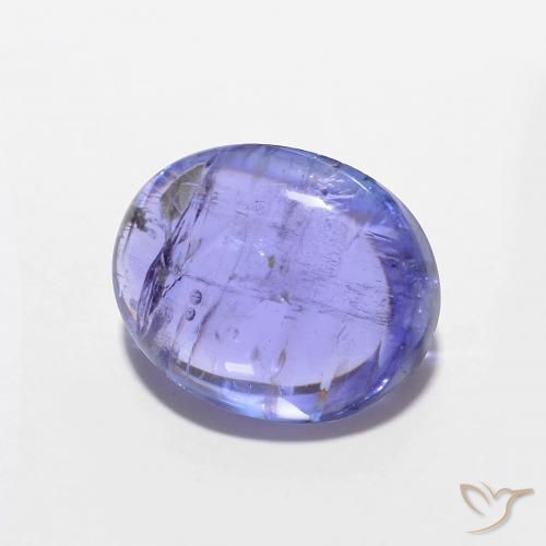 Tanzanita Azul violeta intenso natural de 3.38 ct, Ovalada, Transparente