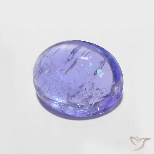 Tanzanita Azul violeta intenso natural de 2.99 ct, Ovalada, Transparente