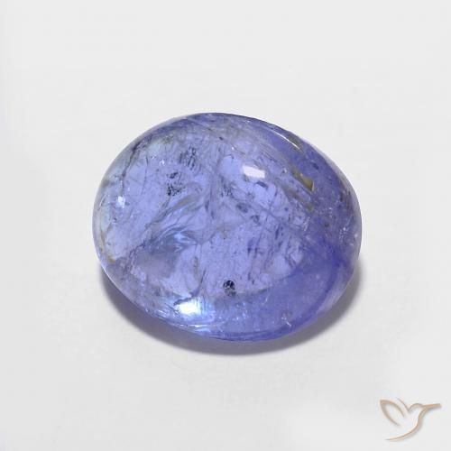 Tanzanita Azul violeta intenso natural de 3.69 ct, Ovalada, Transparente