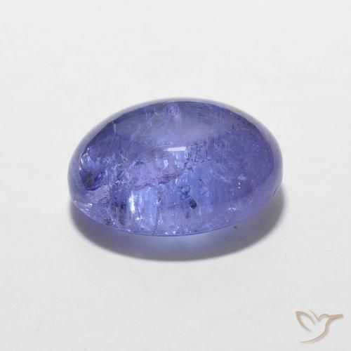Tanzanita Azul violeta intenso natural de 3.69 ct, Ovalada, Transparente