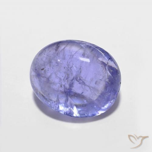 3.77ct Natural Azul violeta intenso tanzanita, Ovalada, Opaco