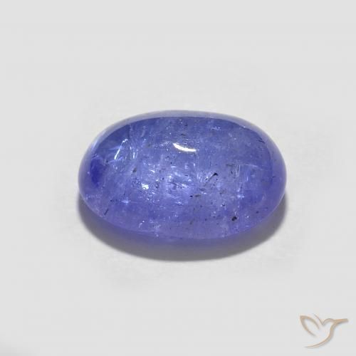 Tanzanita Azul violeta intenso natural de 2.12 ct, Ovalada, Transparente