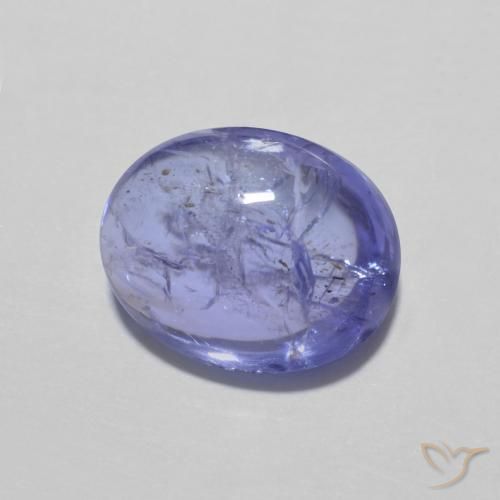Tanzanita Azul violeta intenso natural de 3.33 ct, Ovalada, Transparente