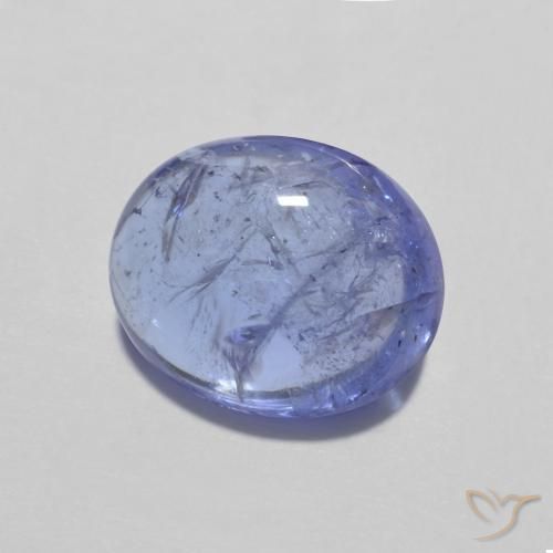 Tanzanita Azul violeta intenso natural de 3.32 ct, Ovalada, Transparente