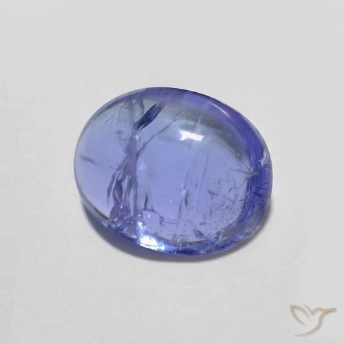 Tanzanita Azul violeta intenso natural de 3.02 ct, Ovalada, Transparente