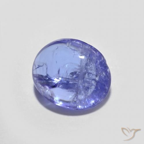 Tanzanita Azul violeta intenso natural de 2.94 ct, Ovalada, Transparente