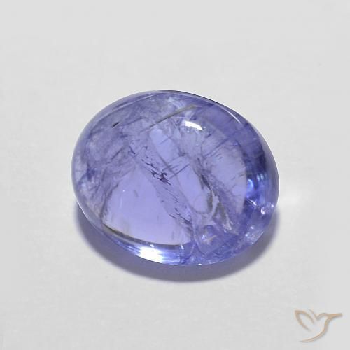 Tanzanita Azul violeta intenso natural de 3.80 ct, Ovalada, Transparente