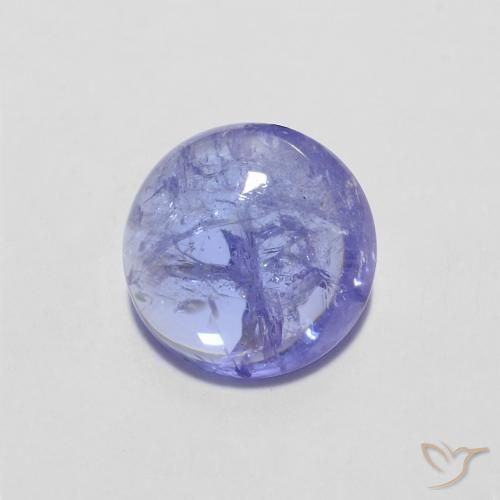 Tanzanita Azul violeta intenso natural de 1.39 ct, Redondo, Transparente