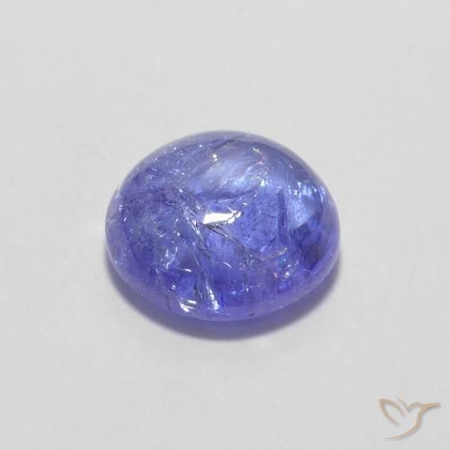 Tanzanita Azul violeta intenso natural de 1.47 ct, Redondo, Transparente