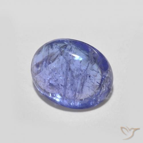 Tanzanita Azul violeta intenso natural de 2.40 ct, Ovalada, Transparente