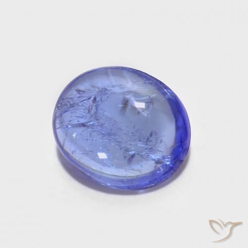 Tanzanita Azul violeta intenso natural de 2.67 ct, Ovalada, Transparente