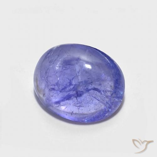 Tanzanita Azul violeta intenso natural de 3.43 ct, Ovalada, Transparente