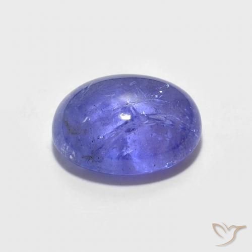 Tanzanita Azul violeta intenso natural de 3.43 ct, Ovalada, Transparente