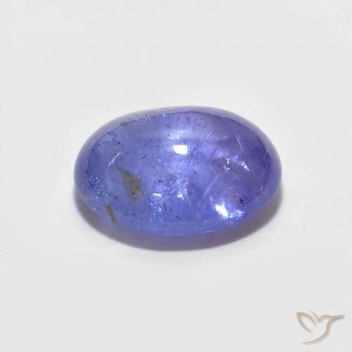 Tanzanita Azul violeta intenso natural de 3.08 ct, Ovalada, Transparente