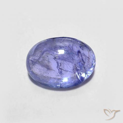 Tanzanita Azul violeta intenso natural de 1.59 ct, Ovalada, Transparente