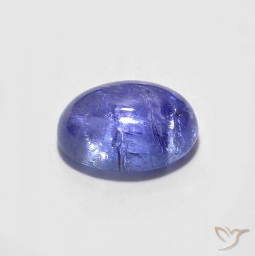 Tanzanita Azul violeta intenso natural de 1.59 ct, Ovalada, Transparente