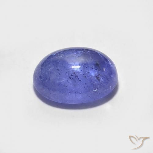 Tanzanita Azul violeta intenso natural de 1.59 ct, Ovalada, Transparente