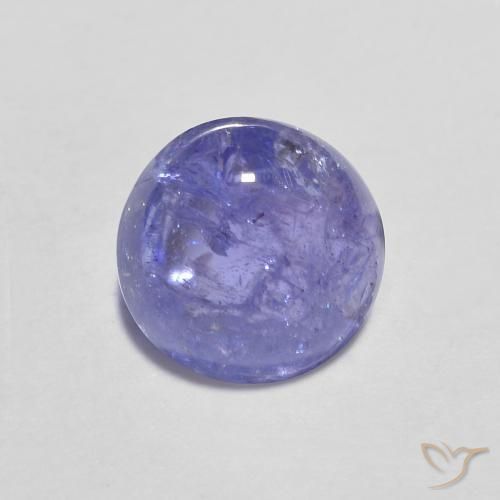 tanzanita Azul violeta intenso natural de 1.38 ct, Corte Redondo, Transparente