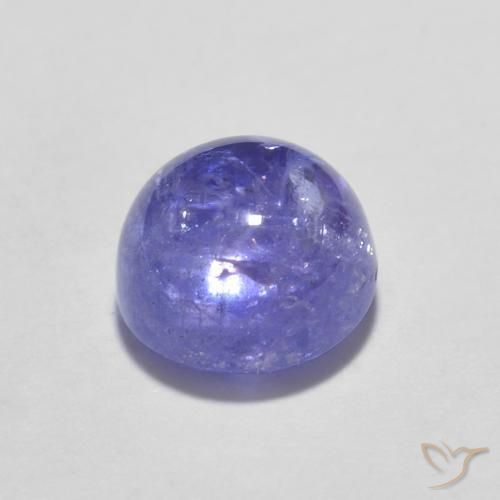 tanzanita Azul violeta intenso natural de 1.38 ct, Corte Redondo, Transparente
