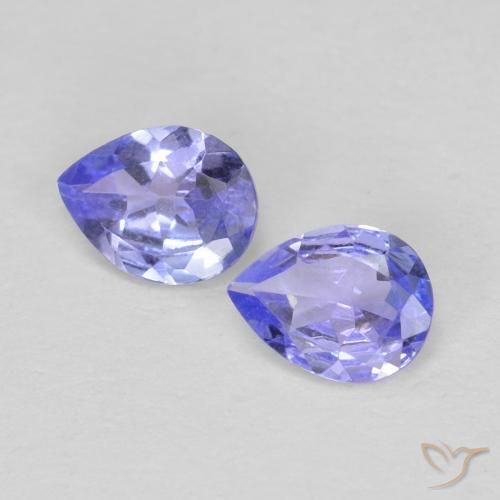 Gemas de Tanzanita Azul oscuro natural de 0.53 ct, En forma de pera, VVS-VS