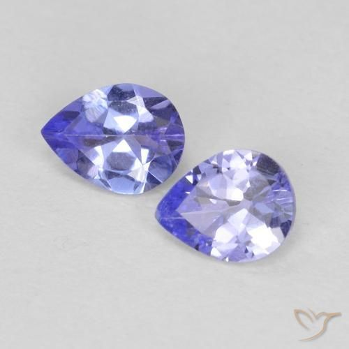 Gemas de Tanzanita Azul eléctrico natural de 0.58 ct, En forma de pera, VVS-VS