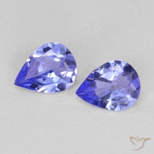 Gemas de Tanzanita Azul intenso natural de 0.55 ct, En forma de pera, VS