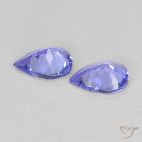 Gemas de Tanzanita Azul intenso natural de 0.55 ct, En forma de pera, VS
