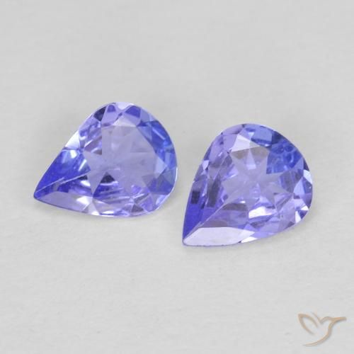 Gemas de Tanzanita Azul violeta natural de 0.48 ct, En forma de pera, VS