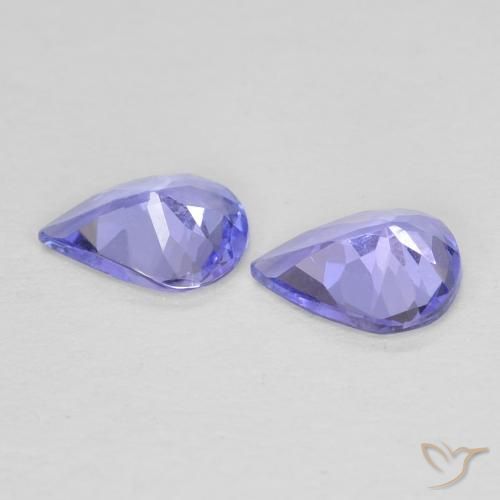 Gemas de Tanzanita Azul violeta natural de 0.48 ct, En forma de pera, VS