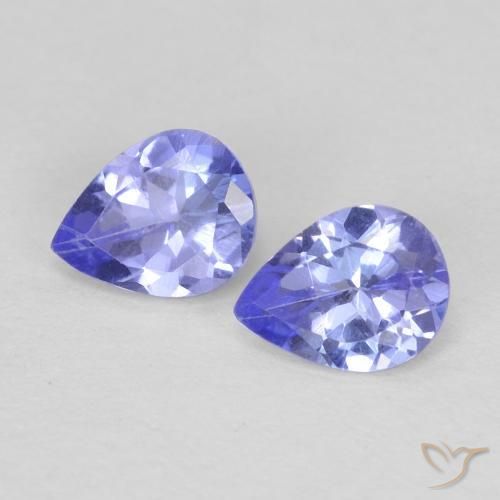 Gemas de Tanzanita Azul violeta natural de 0.65 ct, En forma de pera, VS