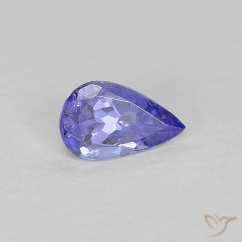 Tanzanita Azul violeta intenso natural de 0.37 ct, En forma de pera, VS