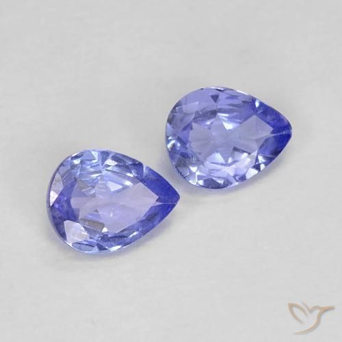Gemas de Tanzanita Azul medio natural de 0.56 ct, En forma de pera, VS