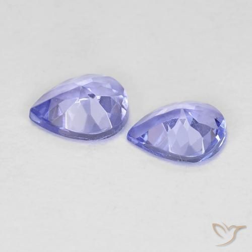 Gemas de Tanzanita Azul violeta natural de 0.64 ct, En forma de pera, VVS-VS