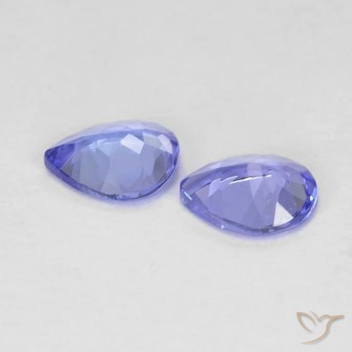 Gemas de Tanzanita Azul oscuro natural de 0.60 ct, En forma de pera, VS